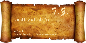 Tardi Zoltán névjegykártya