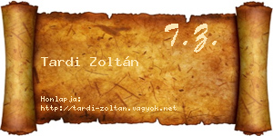 Tardi Zoltán névjegykártya