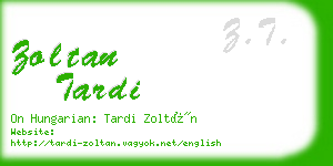 zoltan tardi business card